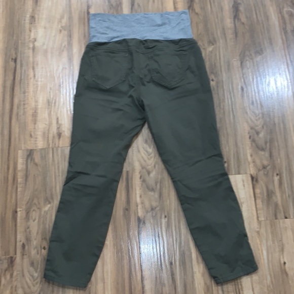 Maternity Ankle Length Khaki Green Pants - Picture 2 of 3